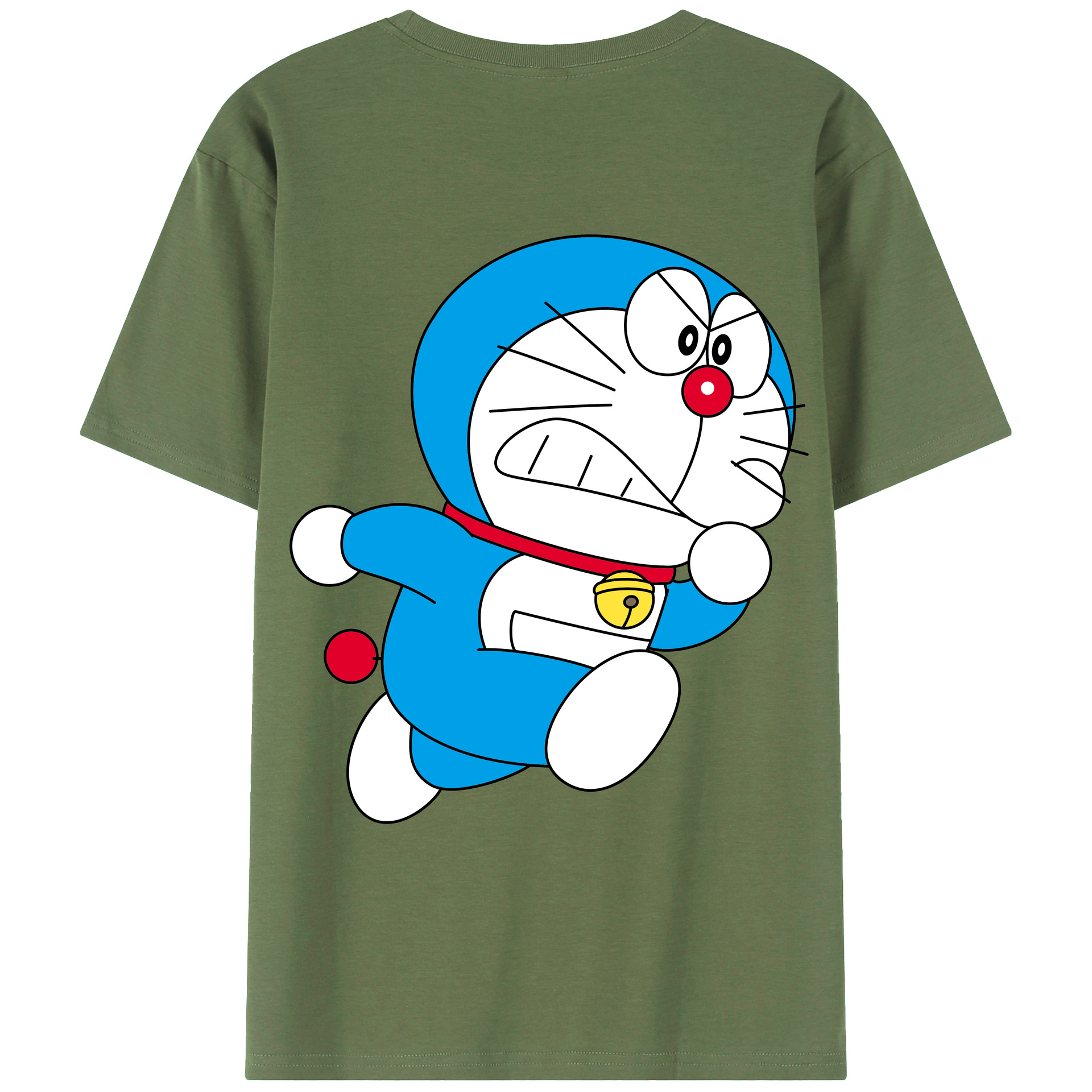（画像用） ドラえもん Doraemon 綿100％ メンズ半袖Tシャツ（バックプリント） 通気性